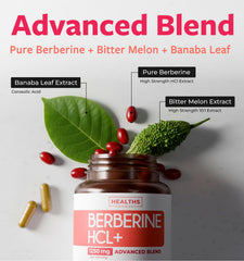 Healths Harmony berberine HCL capsules for easy daily use