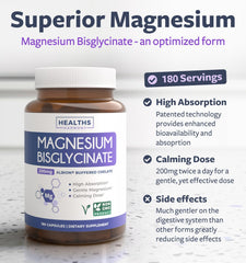 Healths Harmony bisglycinate capsule closeup shows smooth coating for easy swallowing.