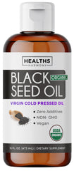 Healths Harmony black seed oil bottle shows premium organic quality for daily use