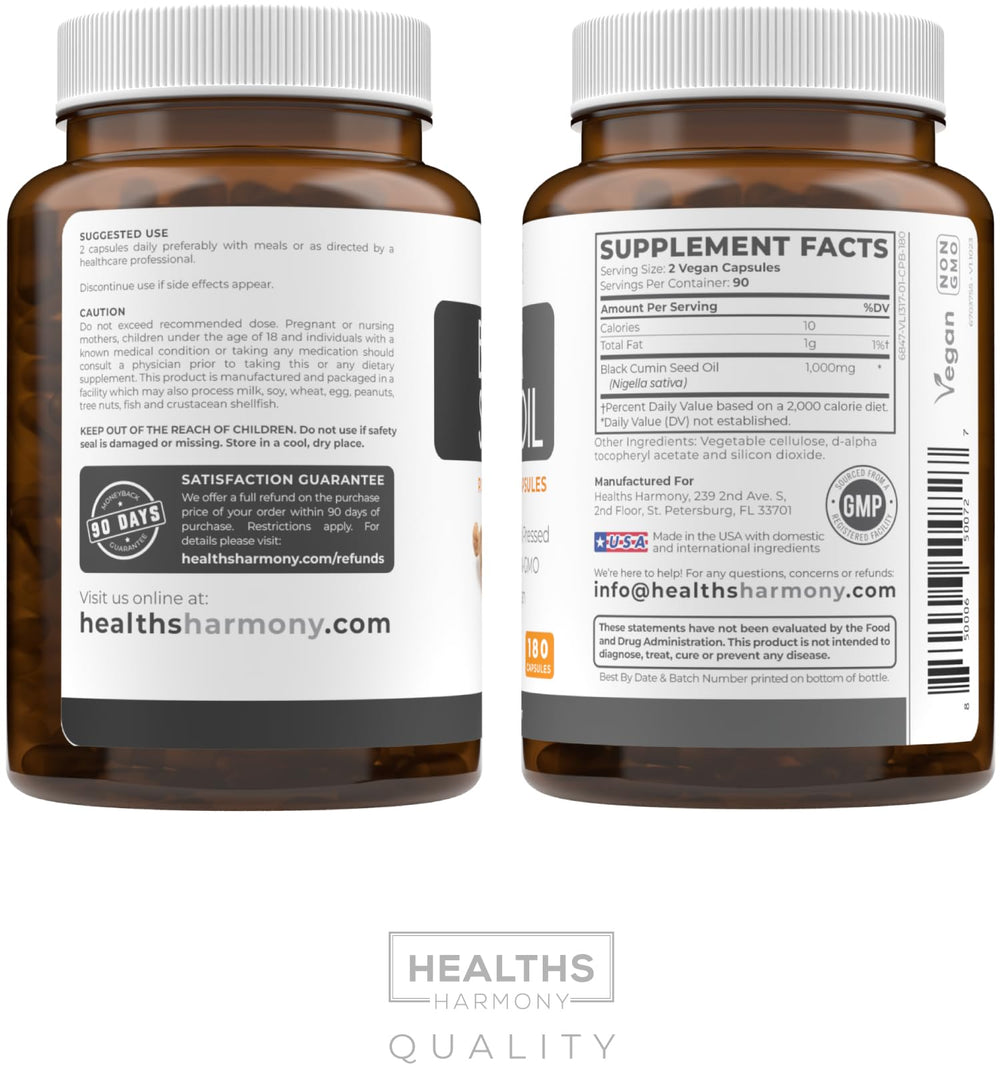 Package with Healths Harmony bottle and box indicates a 90-day supply.