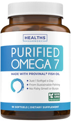 Healths Harmony Omega 7 bottle highlights daily wellness support.