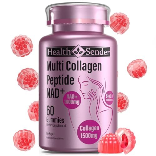 HealthSender Collagen Gummies bottle pour — convenient daily serving for skin support.