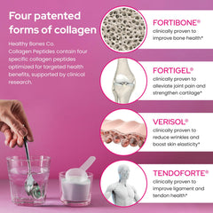 Collagen powder scoop from Healthy Bones Co showing high protein per serving