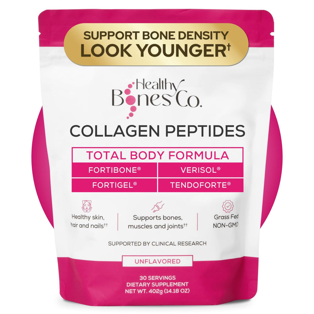 Healthy Bones Co Fortibone bottle pour showing convenient daily use for bone health