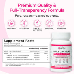 Healthy Bones Co Premium D3 K2 capsules closeup