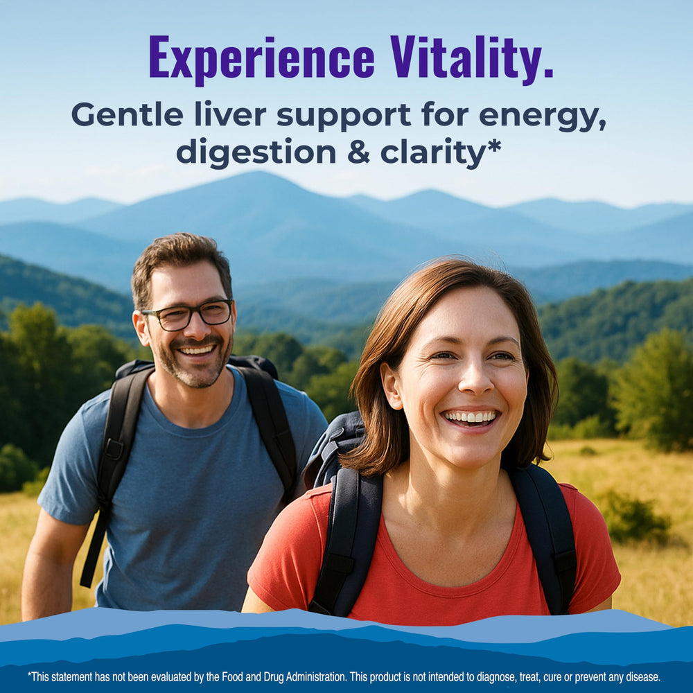 Healthy by Nature LiVitalize mushroom blend icon on packaging for energy and inflammation balance