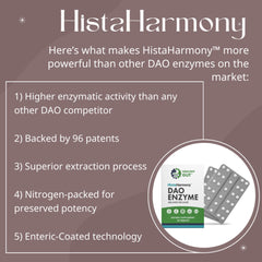 Healthy Gut HistaHarmony ingredient-label highlights gluten-free and dairy-free formulation.