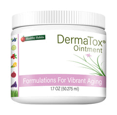 Healthy Habits DermaTox ointment jar for daily skin nourishment.