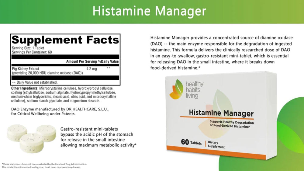 Healthy Habits Living histamine support for meals like wine and cheese.