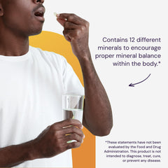 Healthy Origins 12-mineral blend graphic illustrating full spectrum minerals