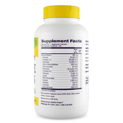 Healthy Origins Digestive Enzymes nutrition facts—broad digestive enzyme blend.