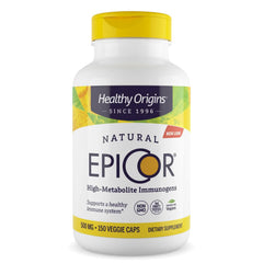 Healthy Origins EpiCor 500 mg bottle emphasizes immune support and lab-tested potency