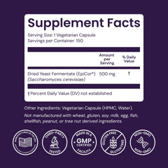 Healthy Origins EpiCor bottle being poured shows convenient daily capsules
