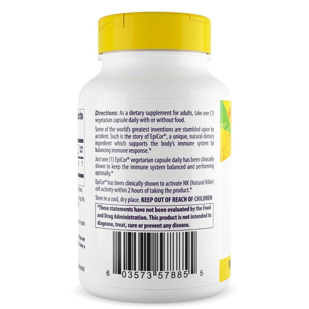 Healthy Origins EpiCor label states non-GMO and gluten-free ingredients