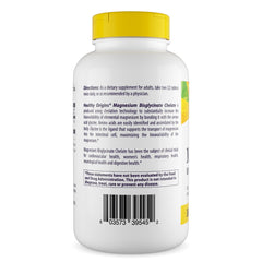 Healthy Origins magnesium tablets closeup highlighting small, gentle-digesting capsules for daily use.