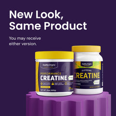 Creapure label on Healthy Origins Creatine highlights high purity formula.