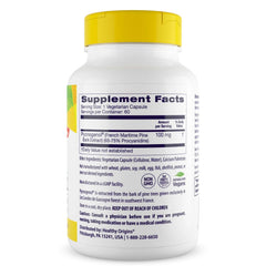 Healthy Origins Pycnogenol vegetarian capsules closeup for convenient daily antioxidant support
