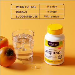 Healthy Origins ubiquinol bottle in hand suggesting daily wellness routine