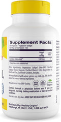 Close-up of Healthy Origins ubiquinol softgels, small and easy to swallow.