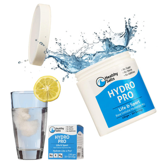 Healthy Salts HYDROPRO tub front view ready for daily hydration