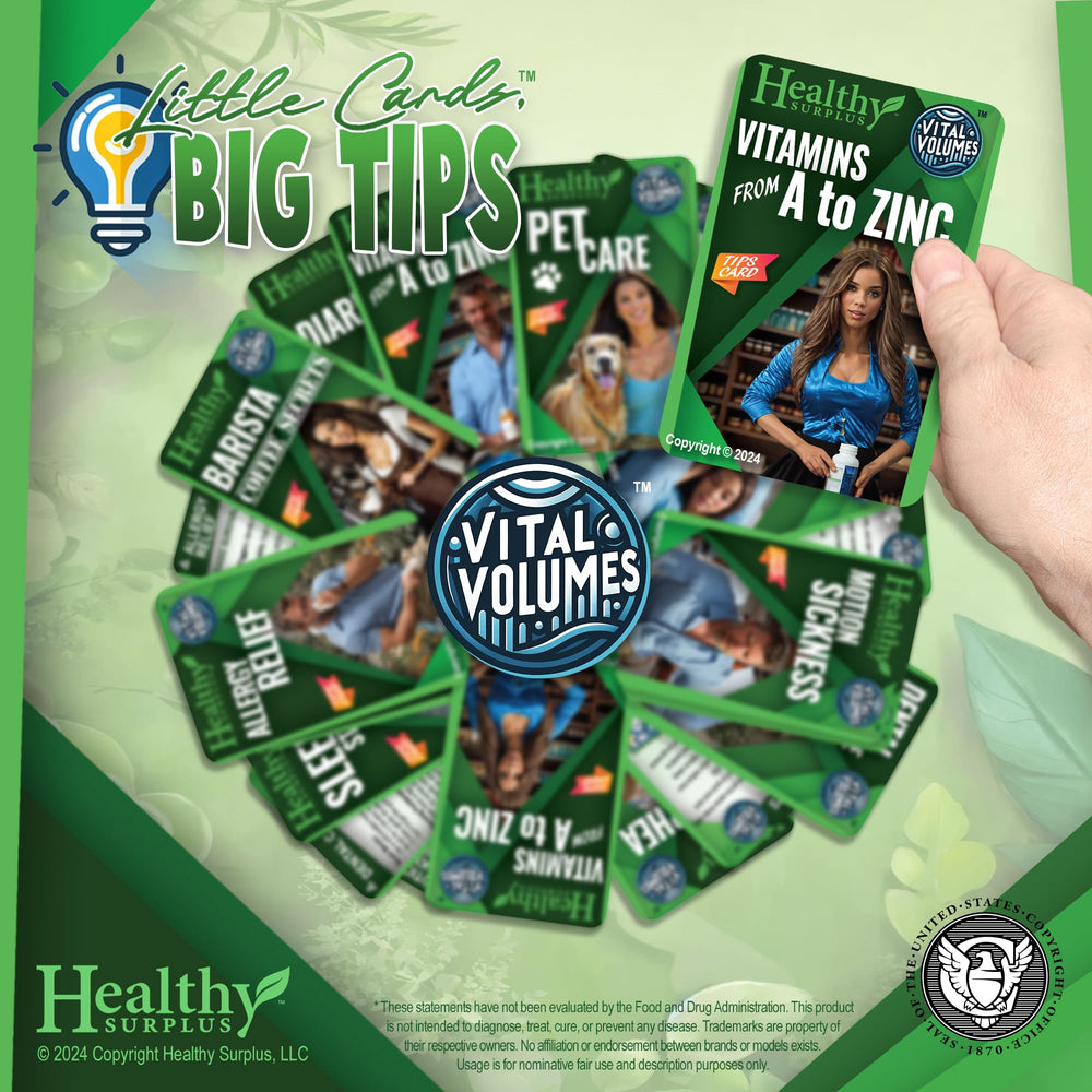 Healthy Surplus Vital Volumes Sleep Steps Card inside showing practical sleep routines.