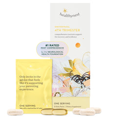 HealthyNest bottle-front showing postnatal vitamins for daily maternal support