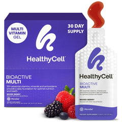 HealthyCell Bioactive Daily Liquid Multivitamin bottle front showing compact daily nutrition.