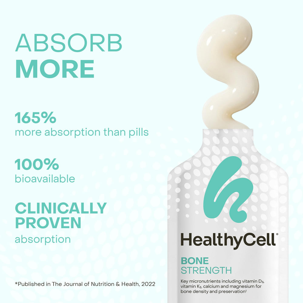 HealthyCell Bone Strength absorption-boost formula with ultra-absorbable nutrients.