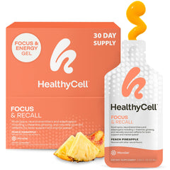 HealthyCell Focus & Recall gel pack enhances daily focus and recall.