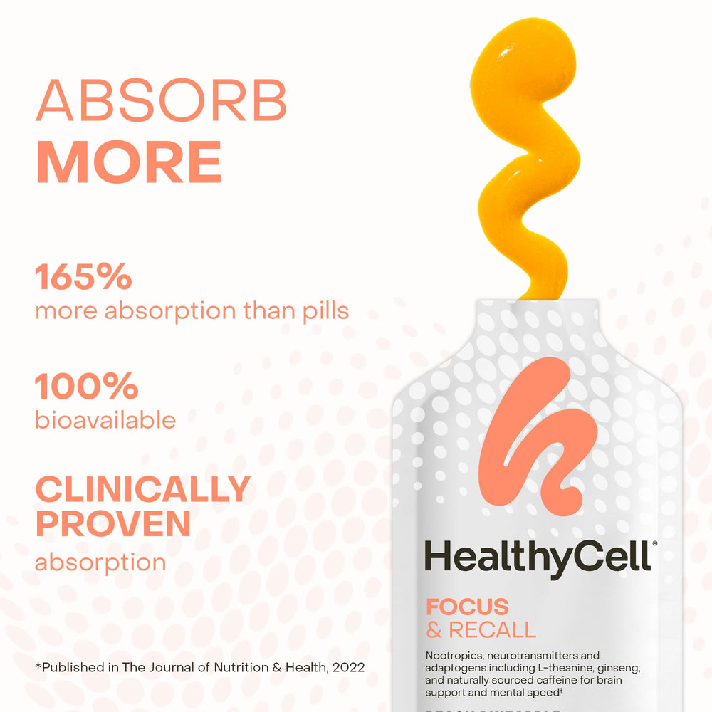 On-the-go HealthyCell gel packs for daily focus
