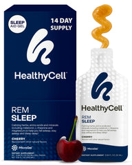 Healthycell REM Sleep gel-pack for restful nights with cherry flavor