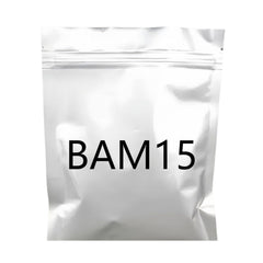 HealthyFinds BAM15 lab-tested label indicating quality and compliance