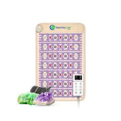 HealthyLine TAJ mat with amethyst stones for deeper infrared warmth and relaxation.