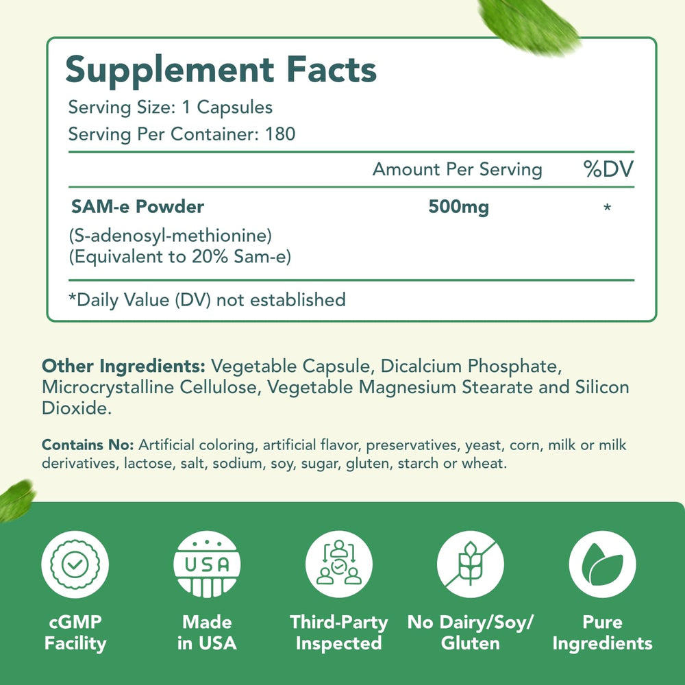 Dosage instructions card for HealthyWayRx SAM-e.