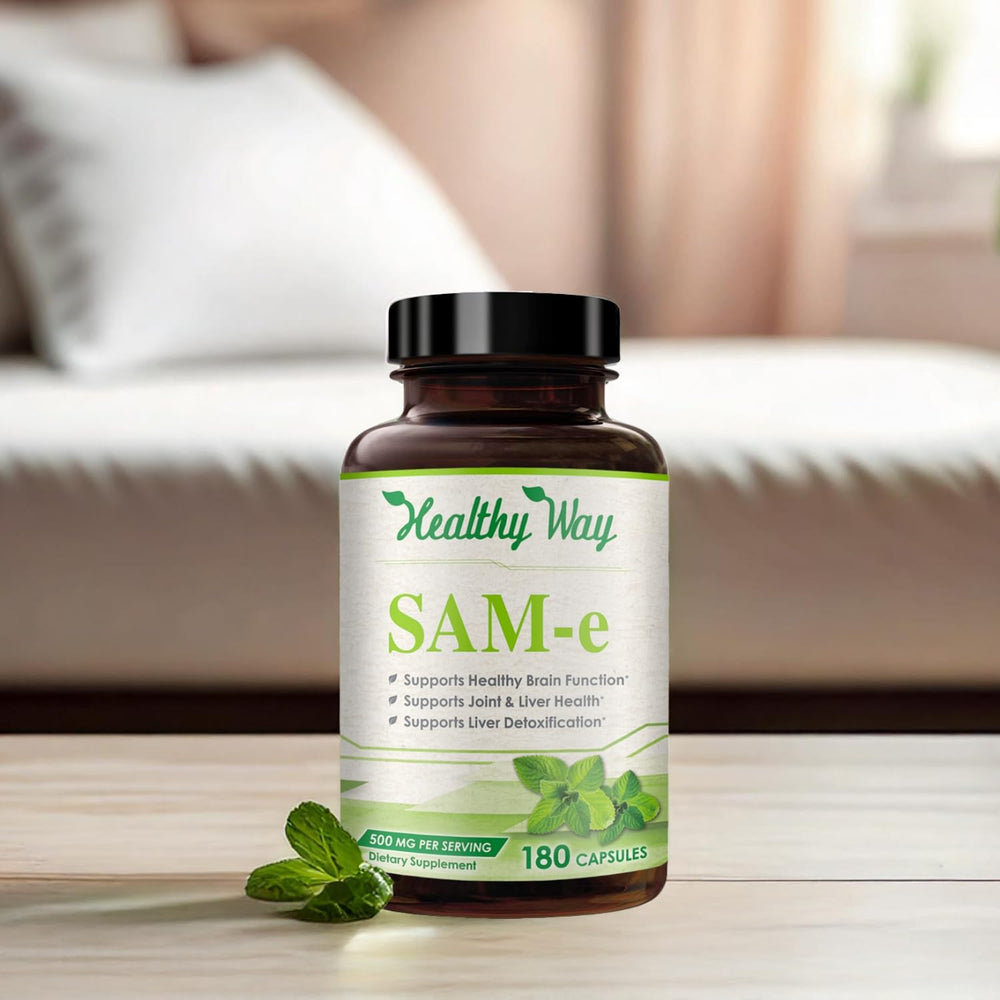 HealthyWayRx SAM-e in a clear supplement tray.