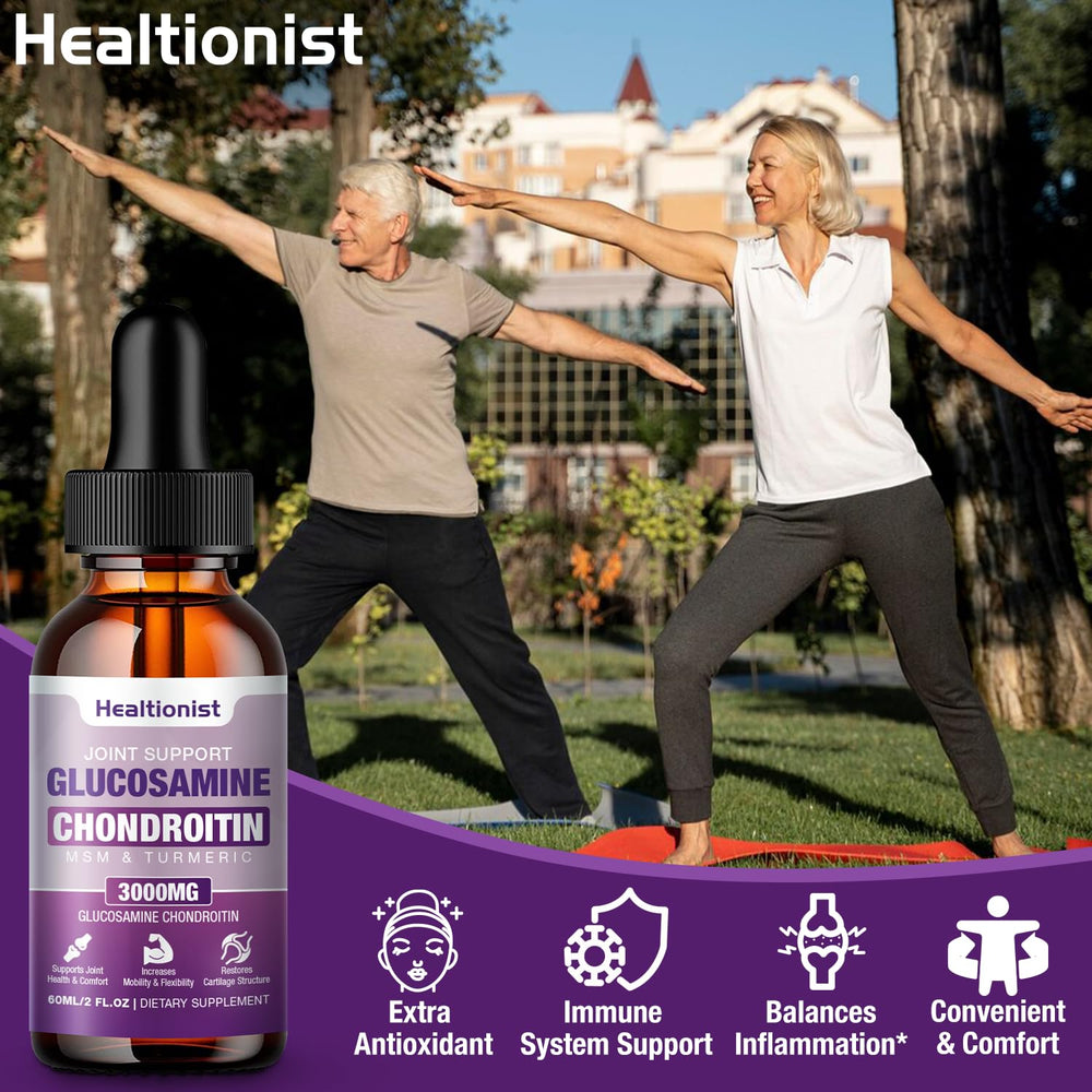 Healtionist bottle pour image suggests convenient daily use