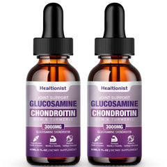 Healtionist two-pack glucosamine chondroitin MSM liquid drops bottle front for daily joint support