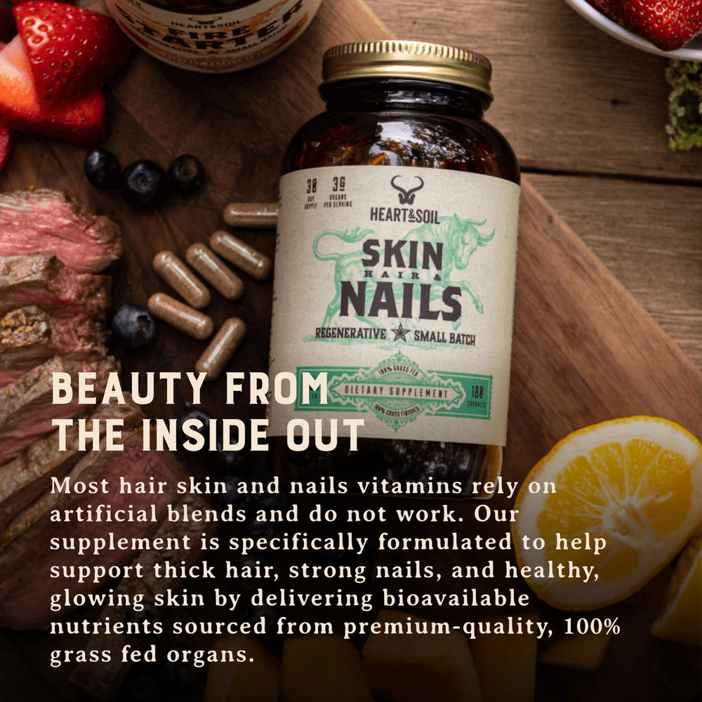 Heart & Soil label detail displaying non-GMO and allergen-free assurances