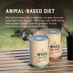Heart & Soil whey in a bowl with ingredients, versatile protein for recipes.