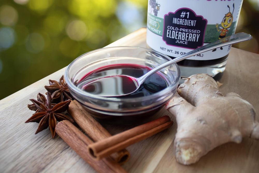 Ginger, cinnamon, star anise spice the syrup with warm aroma.