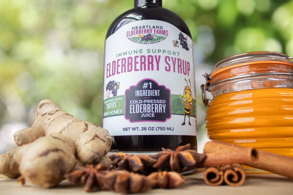 Front label view shows organic ingredients and third-party testing note.