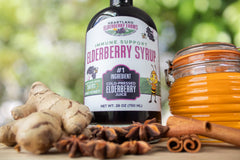 Front label view shows organic ingredients and third-party testing note.