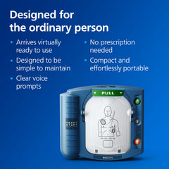 HeartStart onboard battery ensures readiness for unexpected events.