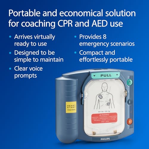 HeartStart AED trainer box open showing included accessories.