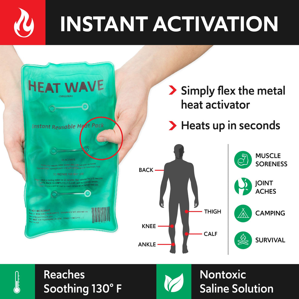 Heat Wave portable warmth for camping, hiking, and chilly evenings.
