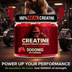 Heavy Balance gummies dispensing view highlighting chewable convenience during workouts.