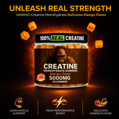 Heavy Balance Creatine Gummies serving size demonstrates daily intake for workouts.