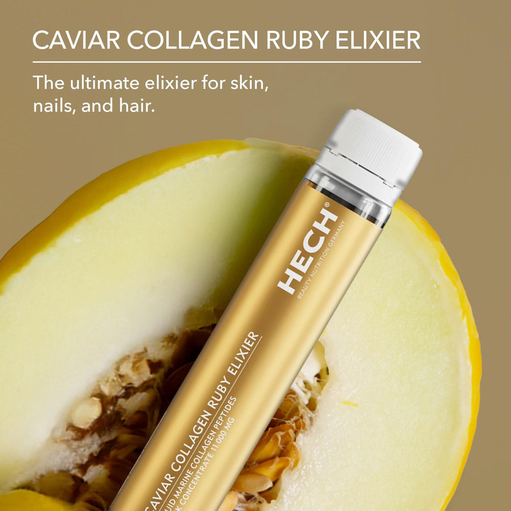 HECH ingredients graphic highlights marine collagen and polyphenols