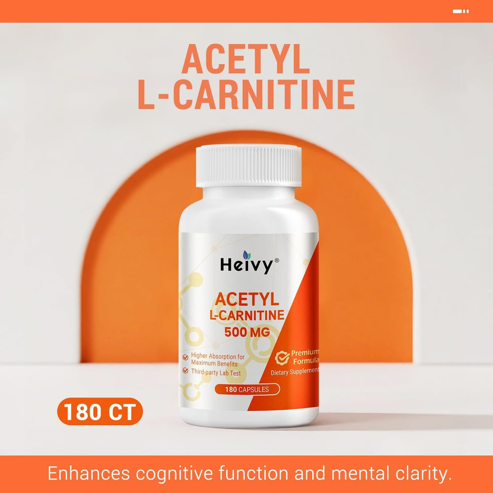 Detail of Heivy ALCAR label highlighting Non-GMO and gluten-free claims.