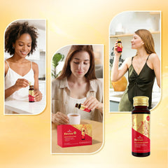 Heivy Liposomal Liquid Collagen use scene with glass of water.